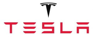 Tesla logo.